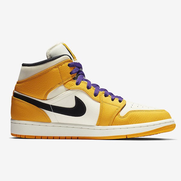 ナイキ Air Jordan 1 偽物 Mid SE "Lakers" Gold SS 19  852542-700