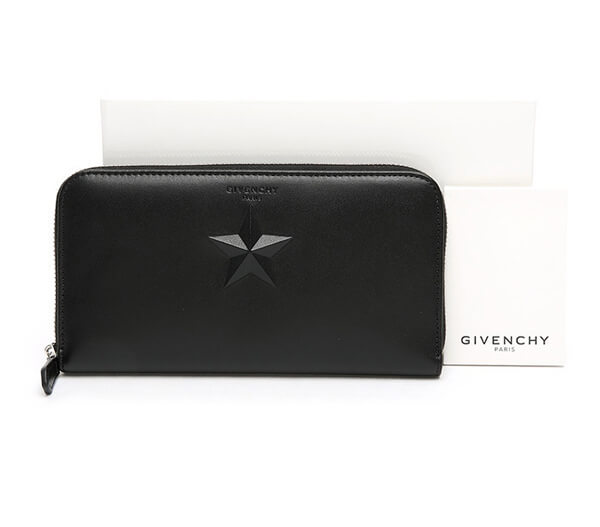 GIVENCHY 16SS PANDORA ジバンシィスーパーコピー スターポイント ファスナー長財布_BLACK BC06276704 001