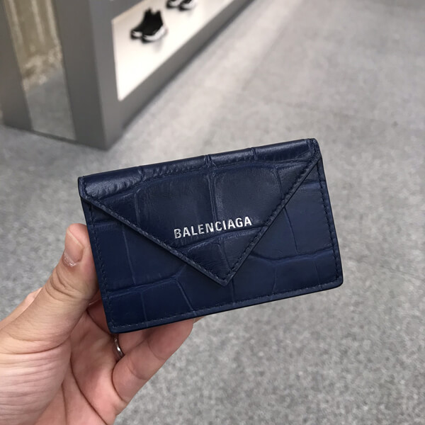 新作★バレンシアガ★ Papier mini wallet クロコダイル★3つ折り財布/クロコ 3914460R70N4260