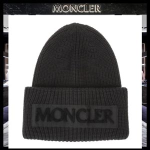 20AW MONCLER モンクレールスーパーコピー ロゴ ウールニットビーニーBLACK