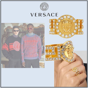 DHLで早い！《VERSACE》アイコン メドゥーサ クリスタル リング