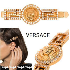 ☆Versace☆ メドゥーサ グレカ クリスタル バレッタ