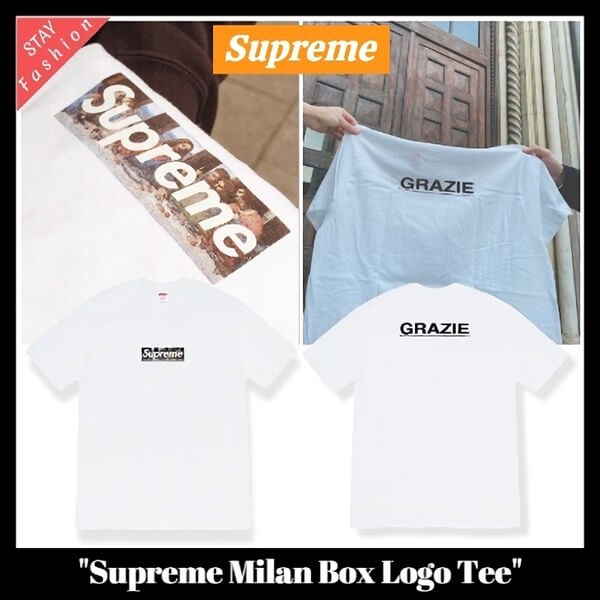 限定入手困難激レア!シュプリーム Milan Box Logo T 偽物 最後の晩餐 コピー