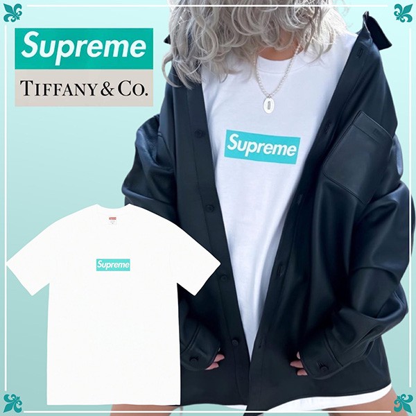 シュプリーム x ティファニ Tシャツ 偽物★Box Logo Tee ボックス ロゴ ティー