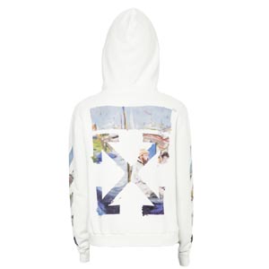 【OFFWHITE】日本完売!ホワイト オフ ホワイト パーカー レプリカ 19SS/DIAG ARROWS ZIP HOODIE/White/Black 激安