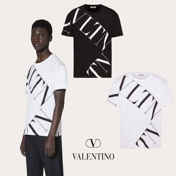 ヴァレンティノ『vltn tシャツ コピー』 マクログリッド 2色☆関税込★