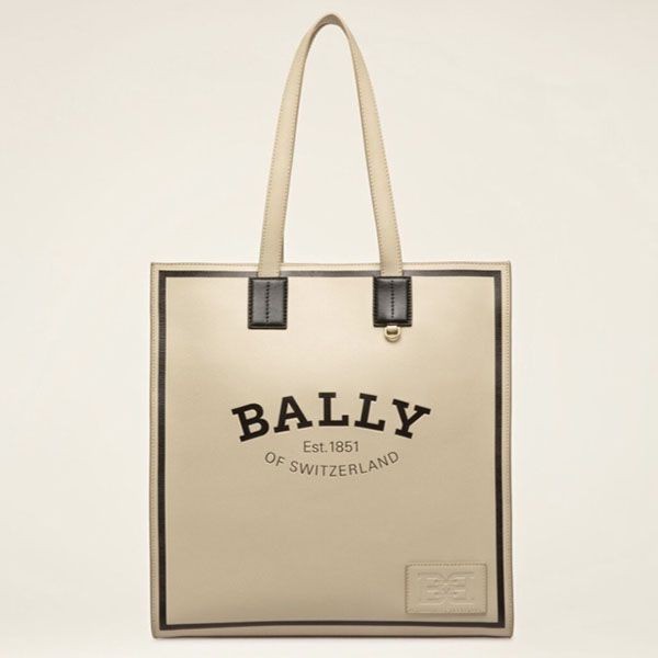 bally 偽物 Crystaliaライトベージュ レザー トートバッグ